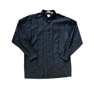 Pavo Mens Dress Shirt // Black Pattern // Size: L